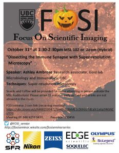 FOSI seminar on October 31st (Monday) at 1:30pm