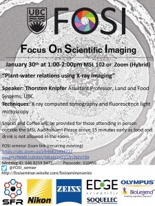 FOSI seminar on January 30th at 1-2pm MSL 102 or Zoom (Hybrid)