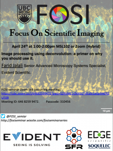 FOSI seminar on April 24th at 1pm: Image processing using deconvolution: a primer on why you should use it