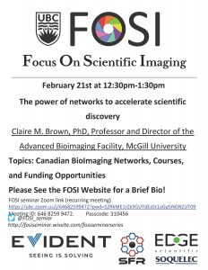 FOSI seminar February 21 (Wed) 12:30-1:30pm in MSL Auditorium by Prof. Claire Brown “The Power of Networks to Accelerate Scientific Discovery”