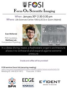 FOSI seminar on January 30th at 2:30pm in LSC3 or Zoom